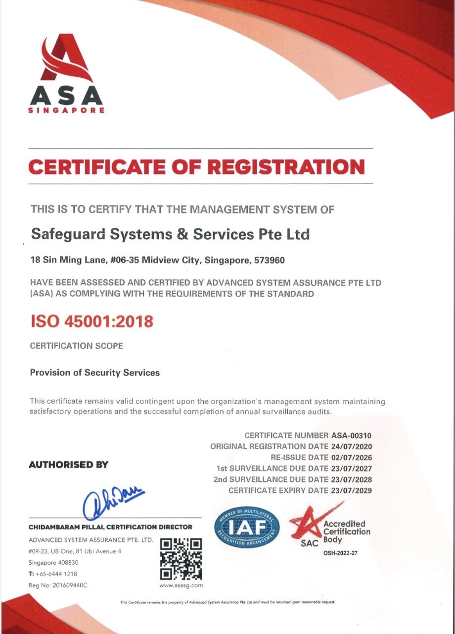 ISO 45001:2018 Certificate